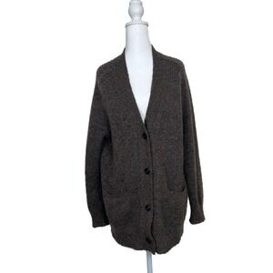 Denim & Supply Ralph Lauren Mohair Blend‎ Cardigan Brown Oversize Grandpa Cozy